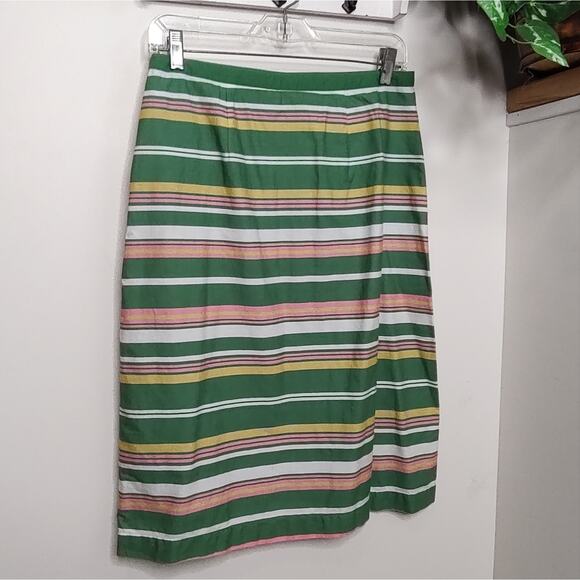 Boden Multicolor Striped Knee Length Pencil Skirt in Green/Multi Size 6 Long - Picture 3 of 10